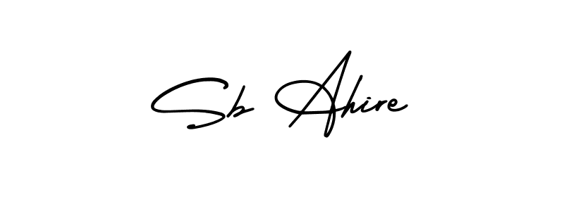 You should practise on your own different ways (AmerikaSignatureDemo-Regular) to write your name (Sb Ahire) in signature. don't let someone else do it for you. Sb Ahire signature style 3 images and pictures png