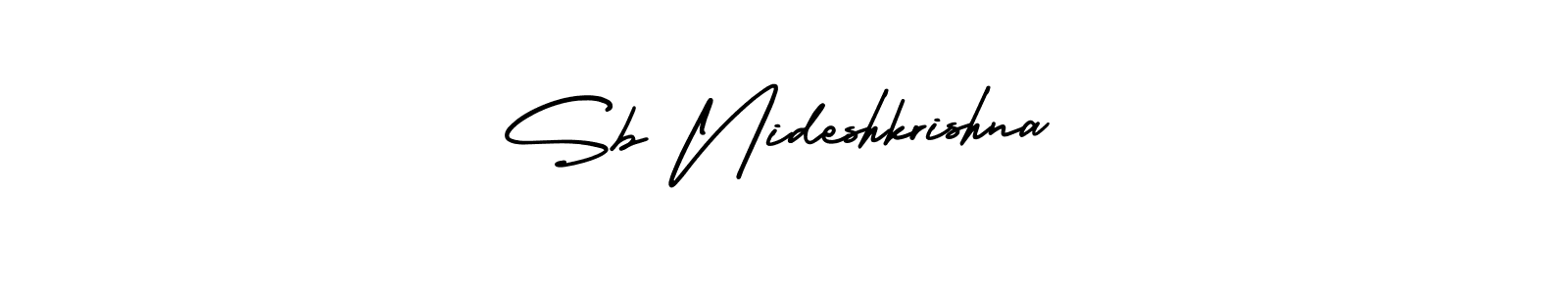 Design your own signature with our free online signature maker. With this signature software, you can create a handwritten (AmerikaSignatureDemo-Regular) signature for name Sb Nideshkrishna. Sb Nideshkrishna signature style 3 images and pictures png