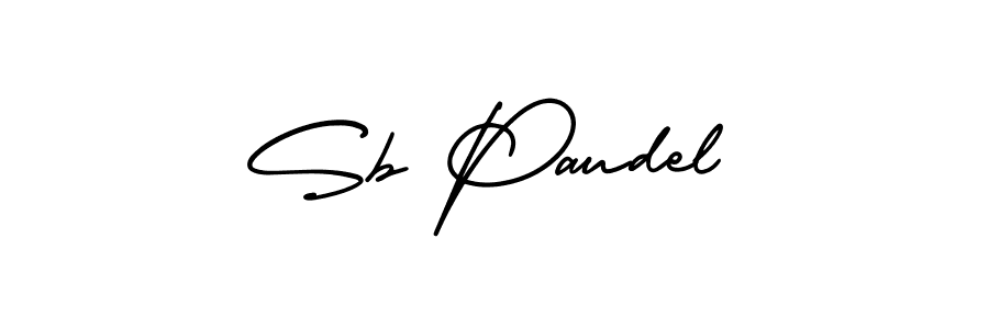 Sb Paudel stylish signature style. Best Handwritten Sign (AmerikaSignatureDemo-Regular) for my name. Handwritten Signature Collection Ideas for my name Sb Paudel. Sb Paudel signature style 3 images and pictures png