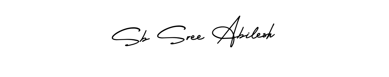 Design your own signature with our free online signature maker. With this signature software, you can create a handwritten (AmerikaSignatureDemo-Regular) signature for name Sb Sree Abilesh. Sb Sree Abilesh signature style 3 images and pictures png