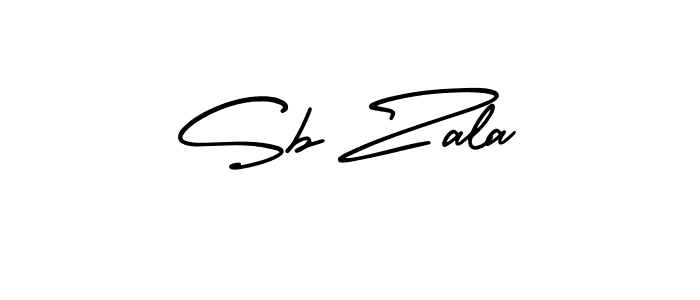 The best way (AmerikaSignatureDemo-Regular) to make a short signature is to pick only two or three words in your name. The name Sb Zala include a total of six letters. For converting this name. Sb Zala signature style 3 images and pictures png