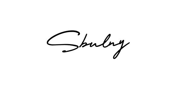 You should practise on your own different ways (AmerikaSignatureDemo-Regular) to write your name (Sbulny) in signature. don't let someone else do it for you. Sbulny signature style 3 images and pictures png