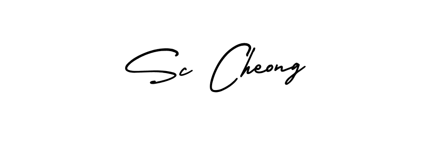 Design your own signature with our free online signature maker. With this signature software, you can create a handwritten (AmerikaSignatureDemo-Regular) signature for name Sc Cheong. Sc Cheong signature style 3 images and pictures png