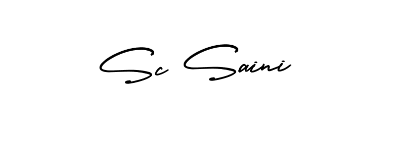 The best way (AmerikaSignatureDemo-Regular) to make a short signature is to pick only two or three words in your name. The name Sc Saini include a total of six letters. For converting this name. Sc Saini signature style 3 images and pictures png