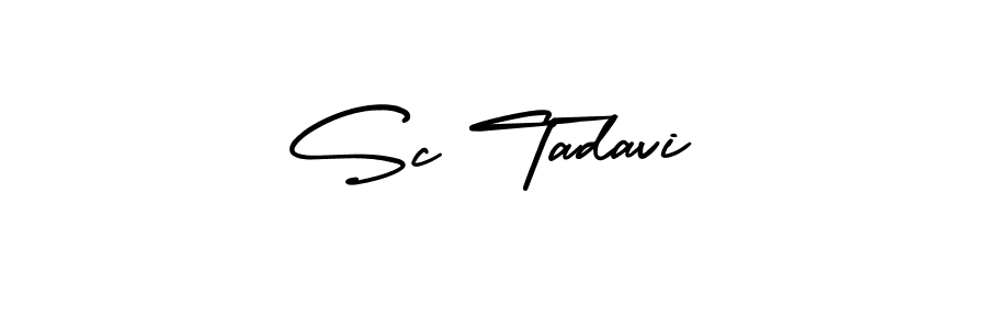 How to make Sc Tadavi signature? AmerikaSignatureDemo-Regular is a professional autograph style. Create handwritten signature for Sc Tadavi name. Sc Tadavi signature style 3 images and pictures png