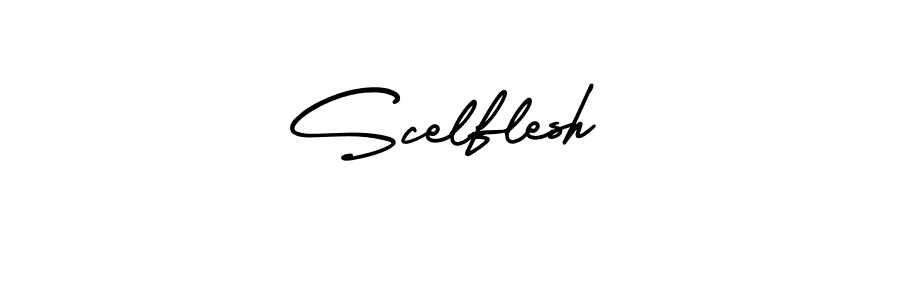 Scelflesh stylish signature style. Best Handwritten Sign (AmerikaSignatureDemo-Regular) for my name. Handwritten Signature Collection Ideas for my name Scelflesh. Scelflesh signature style 3 images and pictures png
