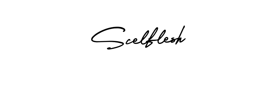 Scelflesh stylish signature style. Best Handwritten Sign (AmerikaSignatureDemo-Regular) for my name. Handwritten Signature Collection Ideas for my name Scelflesh. Scelflesh signature style 3 images and pictures png