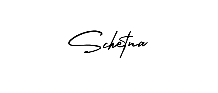 How to make Schetna name signature. Use AmerikaSignatureDemo-Regular style for creating short signs online. This is the latest handwritten sign. Schetna signature style 3 images and pictures png