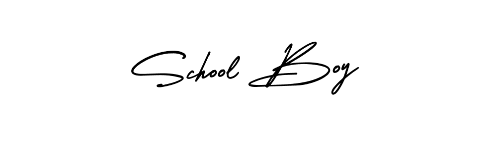 Use a signature maker to create a handwritten signature online. With this signature software, you can design (AmerikaSignatureDemo-Regular) your own signature for name School Boy. School Boy signature style 3 images and pictures png