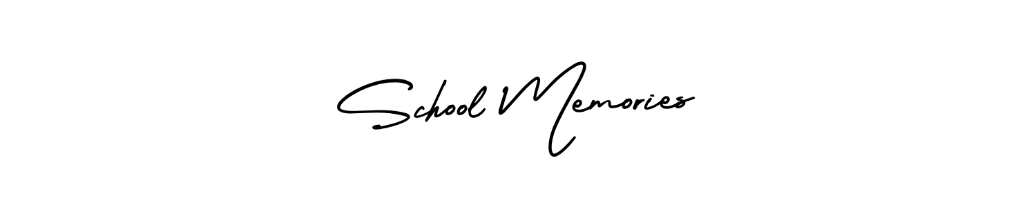 Design your own signature with our free online signature maker. With this signature software, you can create a handwritten (AmerikaSignatureDemo-Regular) signature for name School Memories. School Memories signature style 3 images and pictures png