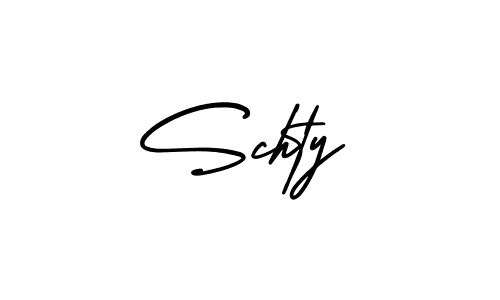 How to make Schty name signature. Use AmerikaSignatureDemo-Regular style for creating short signs online. This is the latest handwritten sign. Schty signature style 3 images and pictures png