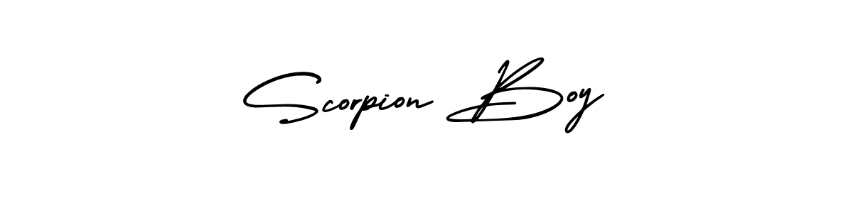 The best way (AmerikaSignatureDemo-Regular) to make a short signature is to pick only two or three words in your name. The name Scorpion Boy include a total of six letters. For converting this name. Scorpion Boy signature style 3 images and pictures png