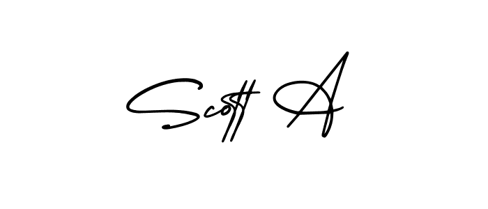 It looks lik you need a new signature style for name Scott A. Design unique handwritten (AmerikaSignatureDemo-Regular) signature with our free signature maker in just a few clicks. Scott A signature style 3 images and pictures png