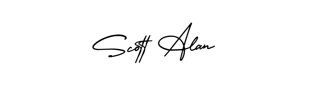 This is the best signature style for the Scott Alan name. Also you like these signature font (AmerikaSignatureDemo-Regular). Mix name signature. Scott Alan signature style 3 images and pictures png