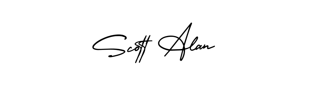 Use a signature maker to create a handwritten signature online. With this signature software, you can design (AmerikaSignatureDemo-Regular) your own signature for name Scott Alan. Scott Alan signature style 3 images and pictures png