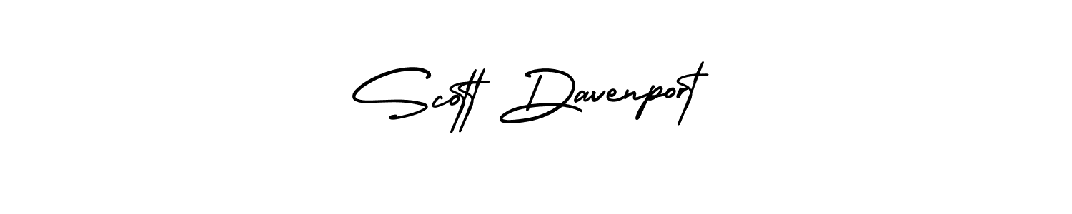 You should practise on your own different ways (AmerikaSignatureDemo-Regular) to write your name (Scott Davenport) in signature. don't let someone else do it for you. Scott Davenport signature style 3 images and pictures png