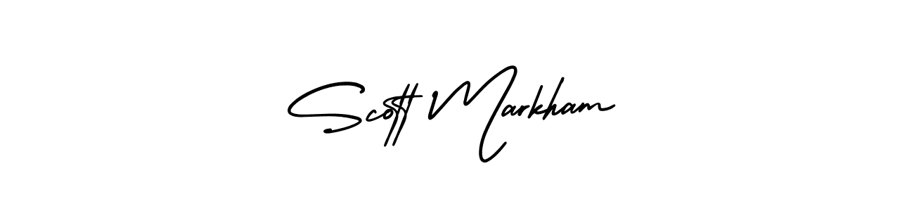 Make a beautiful signature design for name Scott Markham. With this signature (AmerikaSignatureDemo-Regular) style, you can create a handwritten signature for free. Scott Markham signature style 3 images and pictures png