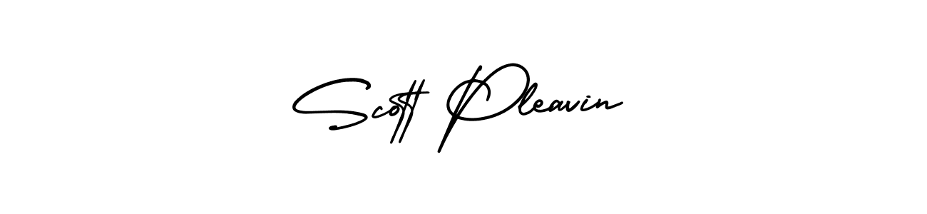 The best way (AmerikaSignatureDemo-Regular) to make a short signature is to pick only two or three words in your name. The name Scott Pleavin include a total of six letters. For converting this name. Scott Pleavin signature style 3 images and pictures png