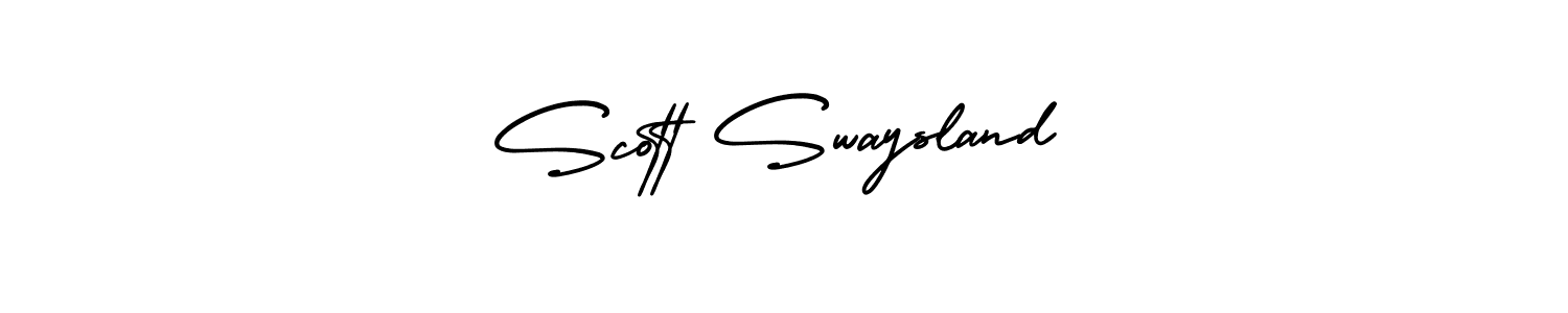 You should practise on your own different ways (AmerikaSignatureDemo-Regular) to write your name (Scott Swaysland) in signature. don't let someone else do it for you. Scott Swaysland signature style 3 images and pictures png