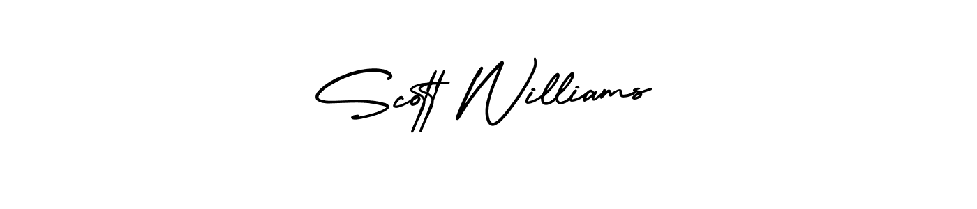 You should practise on your own different ways (AmerikaSignatureDemo-Regular) to write your name (Scott Williams) in signature. don't let someone else do it for you. Scott Williams signature style 3 images and pictures png