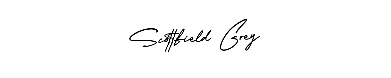 The best way (AmerikaSignatureDemo-Regular) to make a short signature is to pick only two or three words in your name. The name Scottfield Grey include a total of six letters. For converting this name. Scottfield Grey signature style 3 images and pictures png