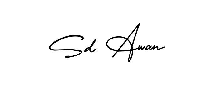 Also You can easily find your signature by using the search form. We will create Sd Awan name handwritten signature images for you free of cost using AmerikaSignatureDemo-Regular sign style. Sd Awan signature style 3 images and pictures png