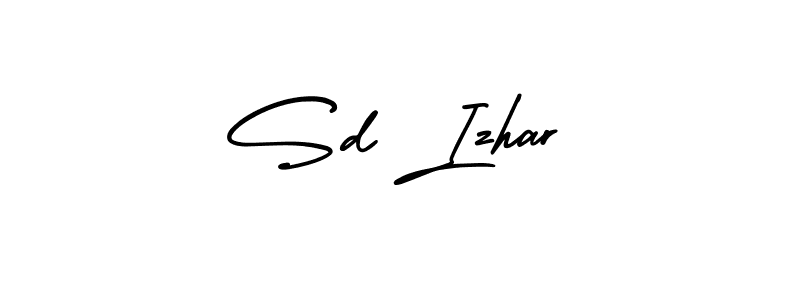 You should practise on your own different ways (AmerikaSignatureDemo-Regular) to write your name (Sd Izhar) in signature. don't let someone else do it for you. Sd Izhar signature style 3 images and pictures png