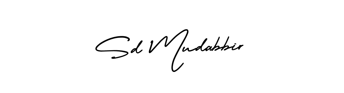 You should practise on your own different ways (AmerikaSignatureDemo-Regular) to write your name (Sd Mudabbir) in signature. don't let someone else do it for you. Sd Mudabbir signature style 3 images and pictures png