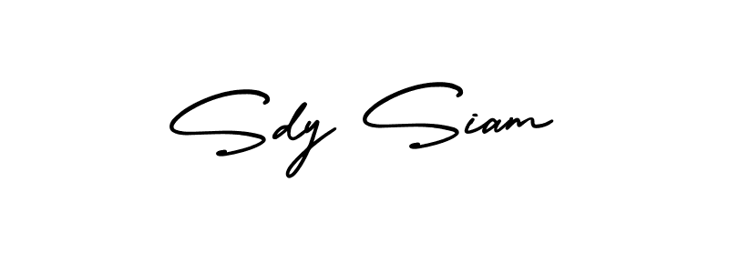 This is the best signature style for the Sdy Siam name. Also you like these signature font (AmerikaSignatureDemo-Regular). Mix name signature. Sdy Siam signature style 3 images and pictures png
