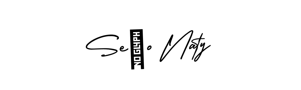 The best way (AmerikaSignatureDemo-Regular) to make a short signature is to pick only two or three words in your name. The name Seño Naty include a total of six letters. For converting this name. Seño Naty signature style 3 images and pictures png