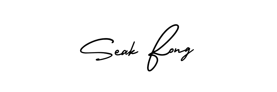 You should practise on your own different ways (AmerikaSignatureDemo-Regular) to write your name (Seak Fong) in signature. don't let someone else do it for you. Seak Fong signature style 3 images and pictures png