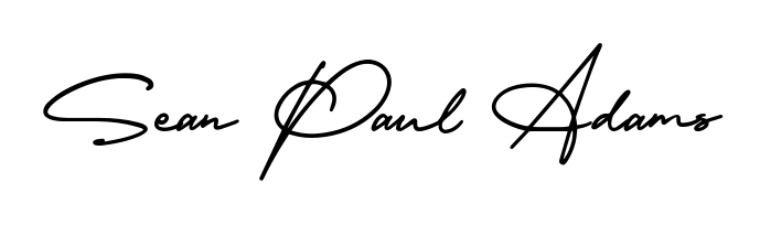 The AmerikaSignatureDemo-Regular typeface gives name Sean Paul Adams a refined look. Suitable for certificates, diplomas, and official verification. Sean Paul Adams signature style 3 images and pictures png