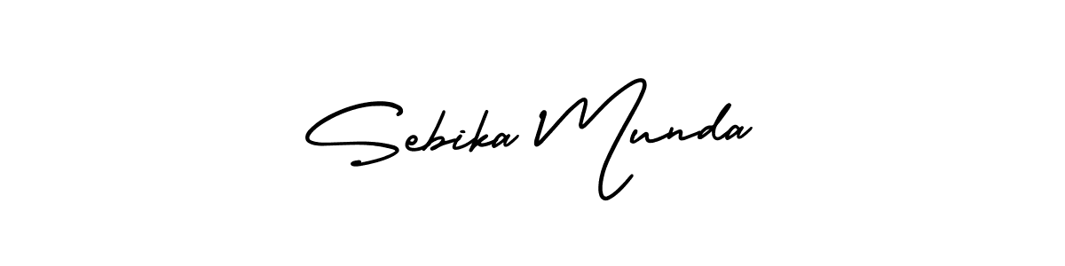 The best way (AmerikaSignatureDemo-Regular) to make a short signature is to pick only two or three words in your name. The name Sebika Munda include a total of six letters. For converting this name. Sebika Munda signature style 3 images and pictures png