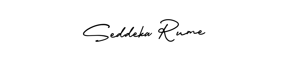 Use a signature maker to create a handwritten signature online. With this signature software, you can design (AmerikaSignatureDemo-Regular) your own signature for name Seddeka Rume. Seddeka Rume signature style 3 images and pictures png