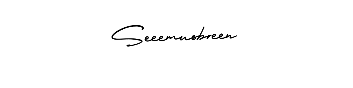 The best way (AmerikaSignatureDemo-Regular) to make a short signature is to pick only two or three words in your name. The name Seeemusbreen include a total of six letters. For converting this name. Seeemusbreen signature style 3 images and pictures png