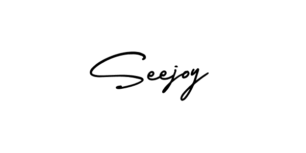 The best way (AmerikaSignatureDemo-Regular) to make a short signature is to pick only two or three words in your name. The name Seejoy include a total of six letters. For converting this name. Seejoy signature style 3 images and pictures png