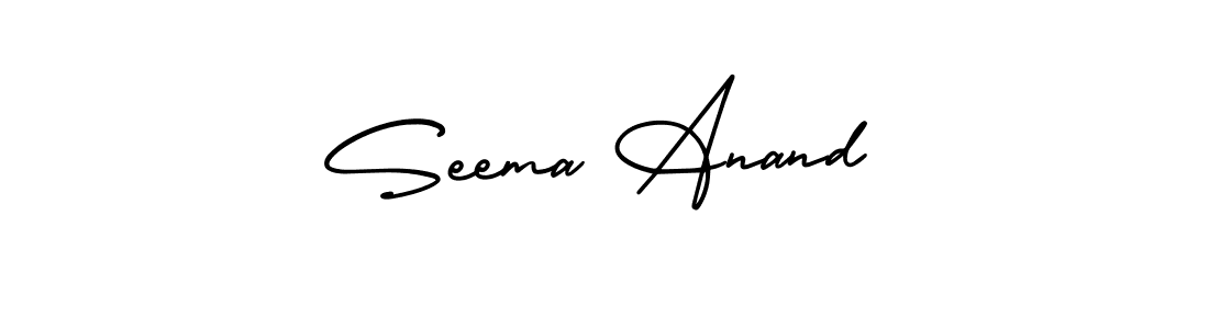 Create a beautiful signature design for name Seema Anand. With this signature (AmerikaSignatureDemo-Regular) fonts, you can make a handwritten signature for free. Seema Anand signature style 3 images and pictures png