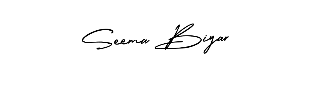 Design your own signature with our free online signature maker. With this signature software, you can create a handwritten (AmerikaSignatureDemo-Regular) signature for name Seema Biyar. Seema Biyar signature style 3 images and pictures png