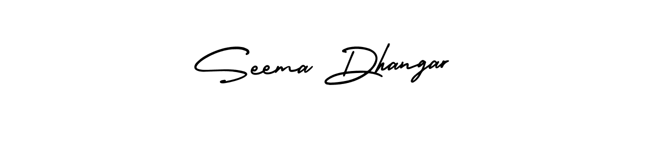 How to make Seema Dhangar name signature. Use AmerikaSignatureDemo-Regular style for creating short signs online. This is the latest handwritten sign. Seema Dhangar signature style 3 images and pictures png