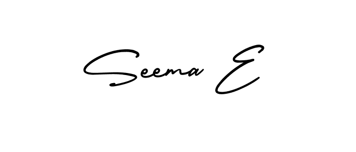 Seema E stylish signature style. Best Handwritten Sign (AmerikaSignatureDemo-Regular) for my name. Handwritten Signature Collection Ideas for my name Seema E. Seema E signature style 3 images and pictures png