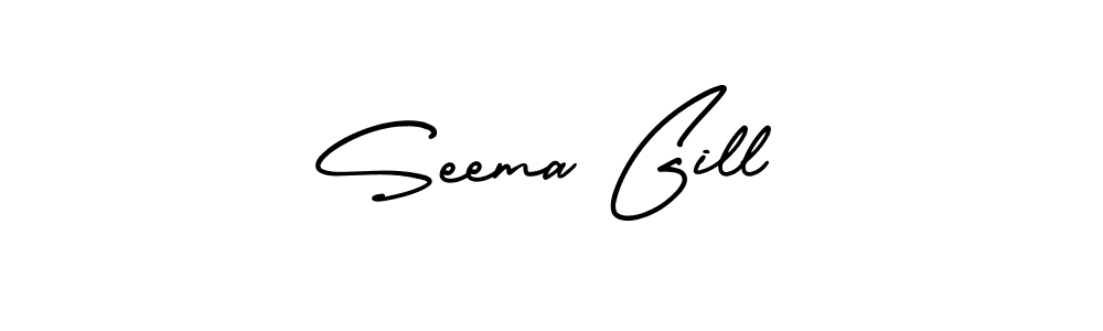 Seema Gill stylish signature style. Best Handwritten Sign (AmerikaSignatureDemo-Regular) for my name. Handwritten Signature Collection Ideas for my name Seema Gill. Seema Gill signature style 3 images and pictures png