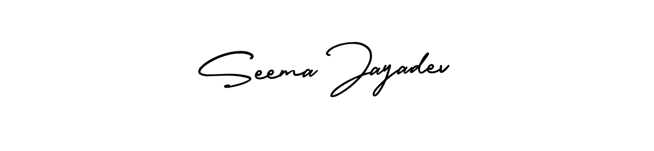 Use a signature maker to create a handwritten signature online. With this signature software, you can design (AmerikaSignatureDemo-Regular) your own signature for name Seema Jayadev. Seema Jayadev signature style 3 images and pictures png