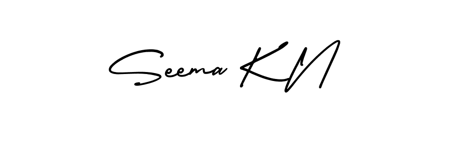 It looks lik you need a new signature style for name Seema K N. Design unique handwritten (AmerikaSignatureDemo-Regular) signature with our free signature maker in just a few clicks. Seema K N signature style 3 images and pictures png