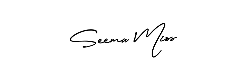 Create a beautiful signature design for name Seema Miss. With this signature (AmerikaSignatureDemo-Regular) fonts, you can make a handwritten signature for free. Seema Miss signature style 3 images and pictures png