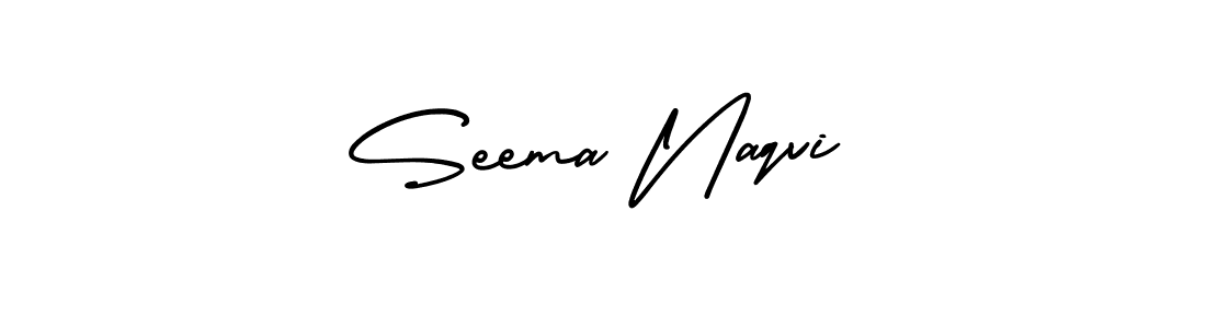 It looks lik you need a new signature style for name Seema Naqvi. Design unique handwritten (AmerikaSignatureDemo-Regular) signature with our free signature maker in just a few clicks. Seema Naqvi signature style 3 images and pictures png