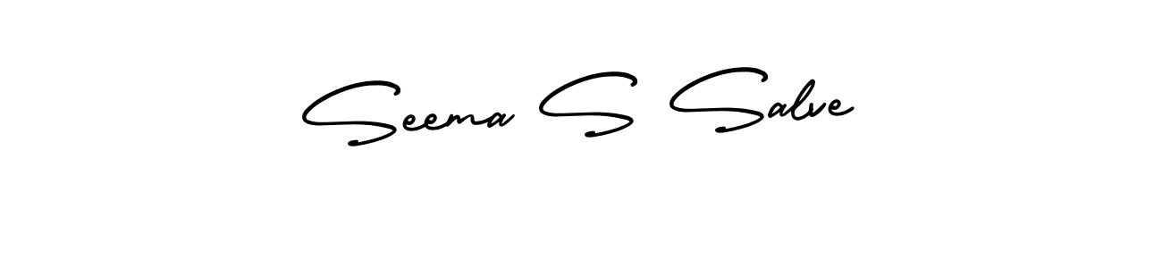 The best way (AmerikaSignatureDemo-Regular) to make a short signature is to pick only two or three words in your name. The name Seema S Salve include a total of six letters. For converting this name. Seema S Salve signature style 3 images and pictures png