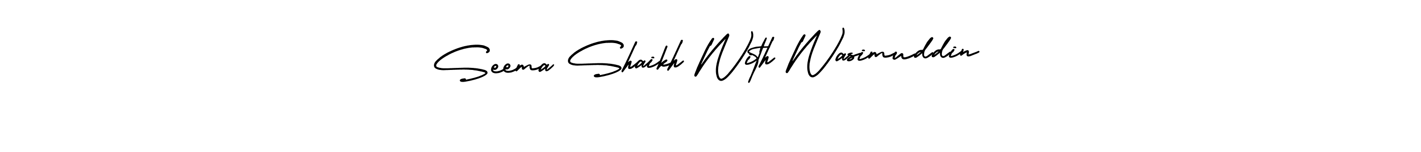 Design your own signature with our free online signature maker. With this signature software, you can create a handwritten (AmerikaSignatureDemo-Regular) signature for name Seema Shaikh With Wasimuddin. Seema Shaikh With Wasimuddin signature style 3 images and pictures png