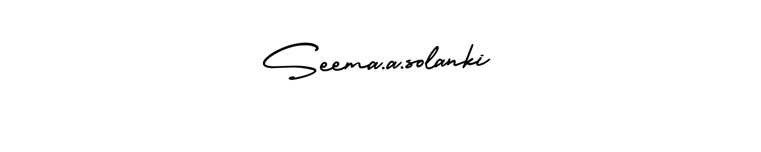 AmerikaSignatureDemo-Regular is a professional signature style that is perfect for those who want to add a touch of class to their signature. It is also a great choice for those who want to make their signature more unique. Get Seema.a.solanki name to fancy signature for free. Seema.a.solanki signature style 3 images and pictures png