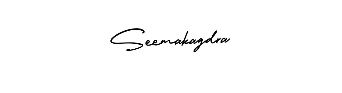 You should practise on your own different ways (AmerikaSignatureDemo-Regular) to write your name (Seemakagdra) in signature. don't let someone else do it for you. Seemakagdra signature style 3 images and pictures png