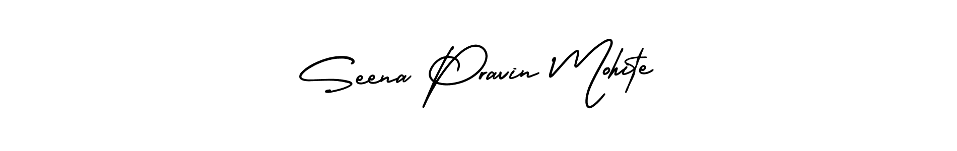 How to make Seena Pravin Mohite name signature. Use AmerikaSignatureDemo-Regular style for creating short signs online. This is the latest handwritten sign. Seena Pravin Mohite signature style 3 images and pictures png